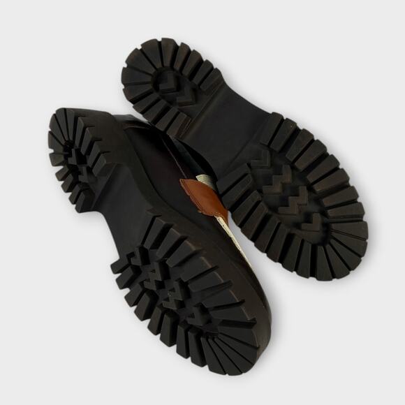 Steve Madden Lawrence Colorblock Leather Lug Sole Loafers Size 11 - Picture 3 of 7